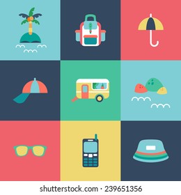 Travel flat Icons set