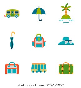 Travel flat Icons set
