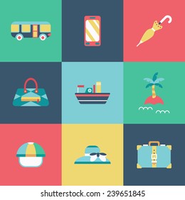 Travel flat Icons set