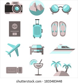Travel flat icons set , flat design 