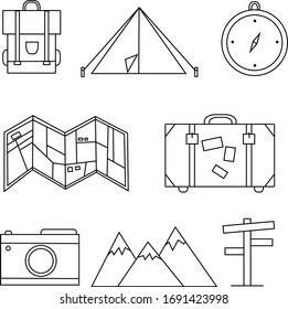 Travel flat icons for travellers