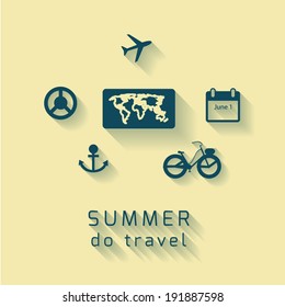 travel flat icons vector illustration