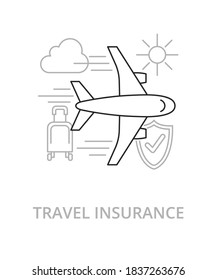 Travel flat line illustration in trend style. Complex vector icon and concept