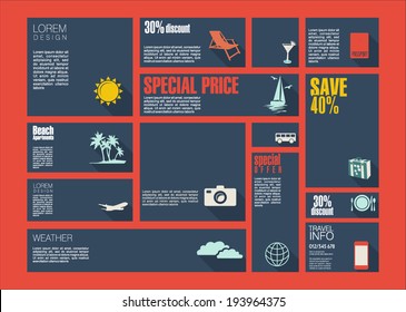 Travel flat retro design