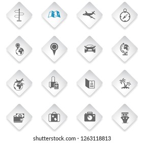 travel flat rhombus web icons for user interface design