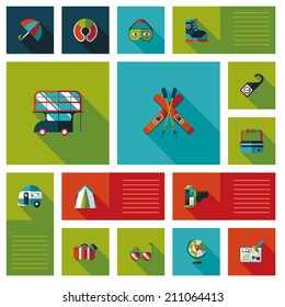 travel flat ui background set