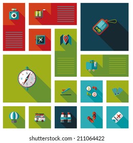 travel flat ui background set
