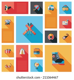 travel flat ui background set