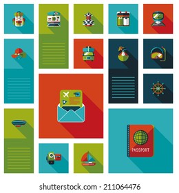 travel flat ui background set