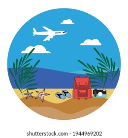 Travel flat vector design concept.