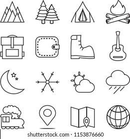 Travel Flat Vector Icon Set: Winter Season