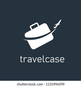 Travel Flight logo is a travel bag with aeroplane image around it. Suited for tour and travel agent business.