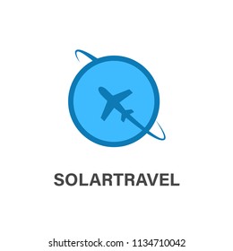 Travel Flight logo is a world globe with aeroplane image around it. Suited for tour and travel agent business.