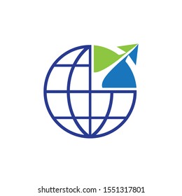 Travel Flight Logo World Globe vector