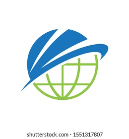 Travel Flight Logo World Globe vector