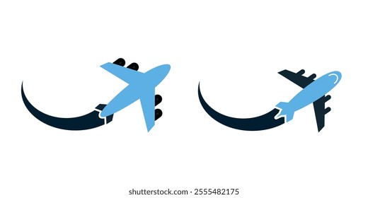 travel flight plane, passenger airplane, vehicle transport, airport, flight, take off, Logistics Travel or destination symbol tourism in sky flying vector illustration