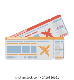 Travel flight tickets isolated cartoon vector illustration graphic design