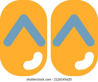 Travel flipflops, illustration, vector on a white background.