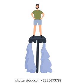 Travel flyboard icon cartoon vector. Summer sport. Action activity