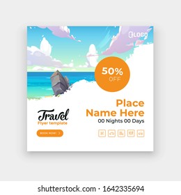 Travel Flyer brochure design template, layout space for photo background.