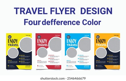 Travel Flyer Design Four deffarence color variation 