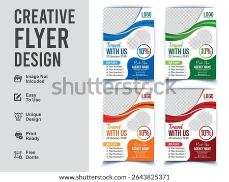 Travel Flyer Design Fully Vectorize and Well Decorated with Separate Layers EPS Fille