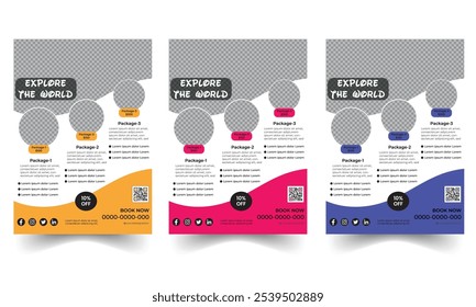 Travel flyer design, Modern flyer design template, Vacation flyer,Enjoy your trip