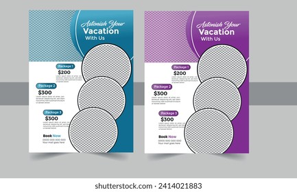 Travel Flyer Design Template Set.