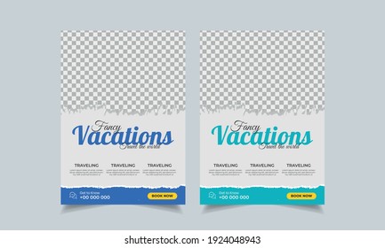 travel flyer design template, tour flyer, tourism color a4 print ready flyer