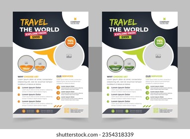 travel flyer design template, tour flyer, Modern Travel Flyer Template Design for travel agency, travel flyer design template, tourism color a4 print ready brochure layout