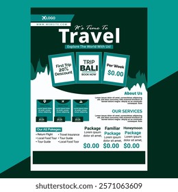 Travel Flyer Design Template, Tour Flyer, Modern Travel Flyer Template Design For Travel Agency, Modern Travel Flyer Or Poster Design, Editable Tour Poster Template