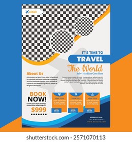 Travel flyer design template, tour flyer, Modern Travel Flyer Template Design for travel agency,