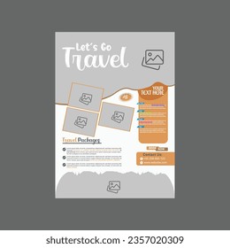 Travel flyer design vector, tour template 100% editable