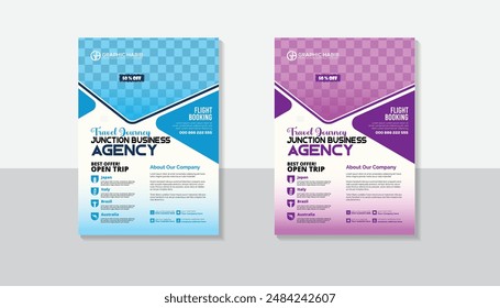 Travel Flyer Layout with Template Design.