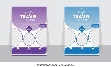 travel flyer modern A4 design template