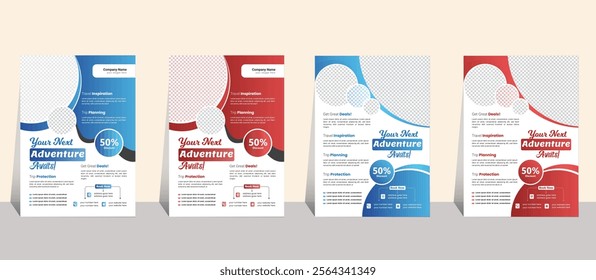 Travel Flyer, Modern Travel Flyer Template Design. vector travel holiday flyer design and brochure cover page template 