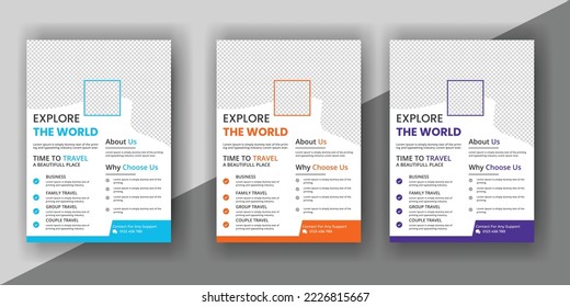 Travel flyer or poster brochure design, layout, Travel flyer, modern travel flyer, template, summer travel agencies