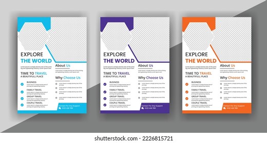Travel flyer or poster brochure design, layout, Travel flyer, modern travel flyer, template, summer travel agencies