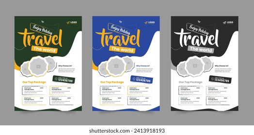 Travel flyer and travel poster template design