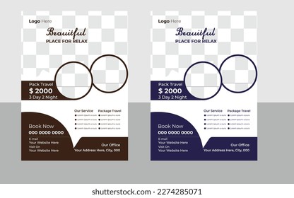 travel flyer template with abstract background and modern layout use for ads and business profile,Travel Flyer template design. Summer party flyer design, tour flyer template, Creative website poster