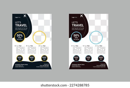 travel flyer template with abstract background and modern layout use for ads and business profile,Travel Flyer template design. Summer party flyer design, tour flyer template, Creative website poster