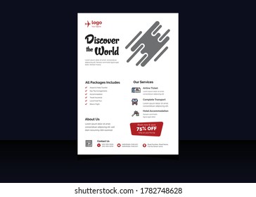 Travel Flyer Template, Abstract traveling poster with Vector,
Creative Travel Agency Flyer poster, flyer, banner, magazine cover or template design for the summer holiday, travel and trip