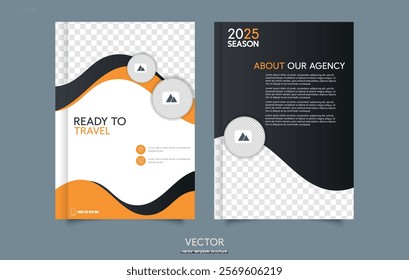 Travel flyer template for travel agency. Creative travel poster