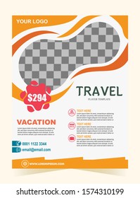 Travel flyer template design, flyer template design
