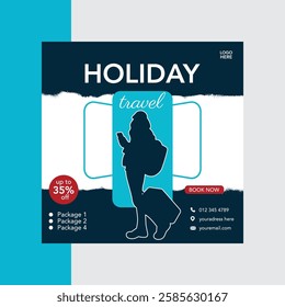 travel flyer template design, vector illustration