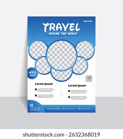 Plantilla de volante de viaje con diseño de Vector moderno para marketing corporativo y diseño de impresión	