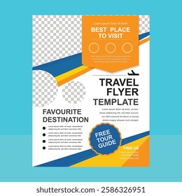 Travel flyer template with photo