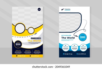 travel flyer template, with transparent background for photos.