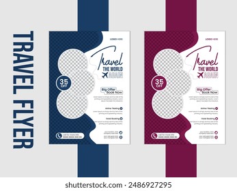 Travel Flyer, Tour and Travel Flyer Template, Travel Agency Flyer Template 