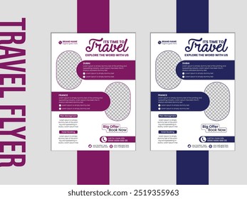 Travel Flyer, Tour and Travel Flyer Template, Travel Agency Flyer Template 
